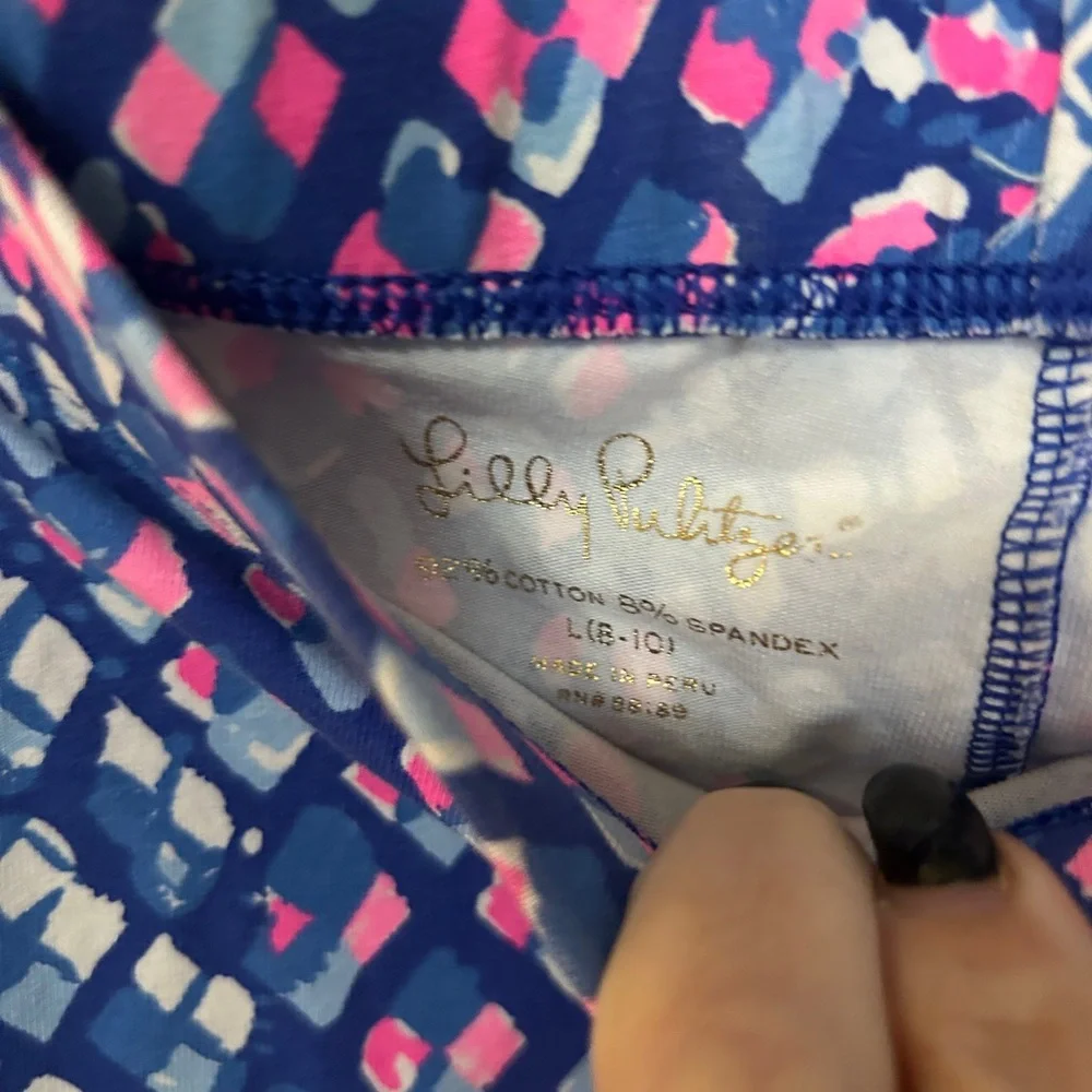 Lilly Pulitzer Leggings Luxletic Weekender Crop Royal Purple Toe in Pineapples